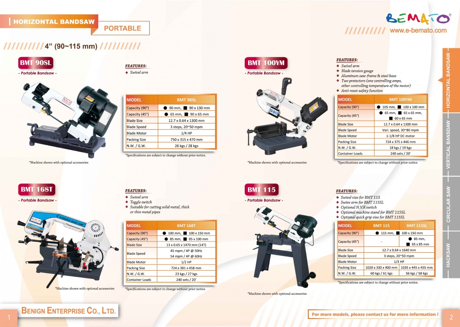 Sägemaschinenkatalog 2018