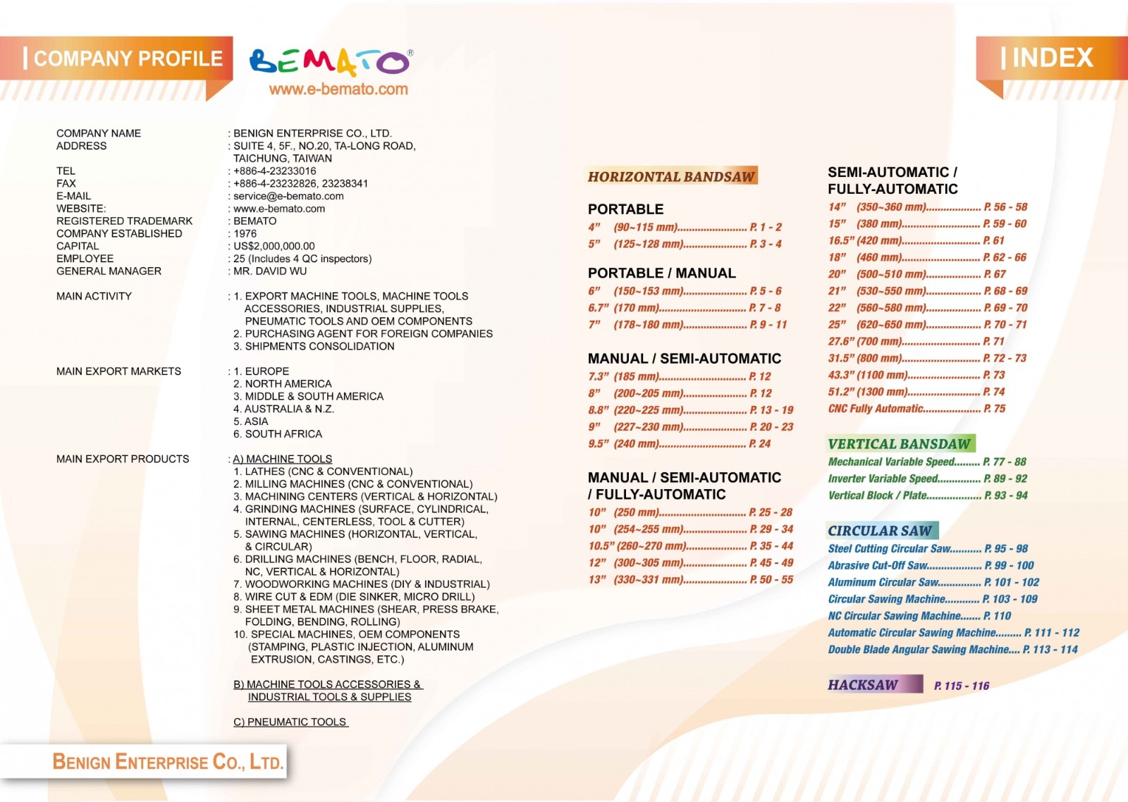 Sägemaschinenkatalog 2018