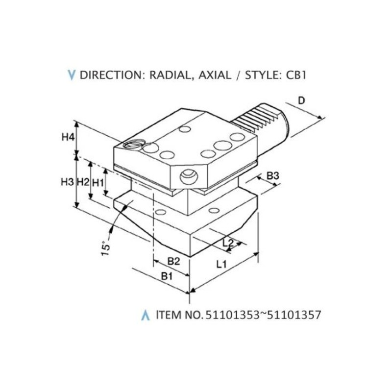 DIN 69880 KOMBINOWANE UCHWYTY STATYCZNE (STYL: CB1)