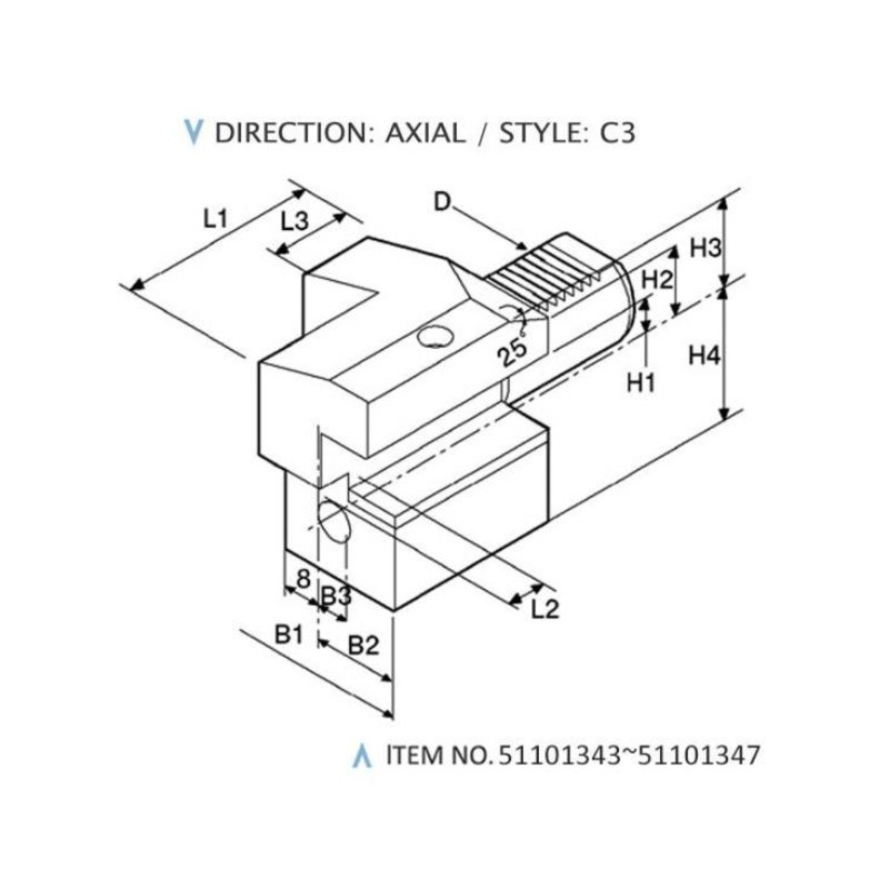 DIN 69880 UCHWYTY STATYCZNE OSIOWE (STYL: C3)