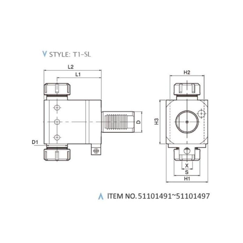 UCHWYTY STATYCZNE OSIOWE DIN 69800 (STYL: T1-SL)