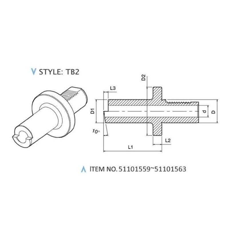 DIN 69880 テストマンドレル (スタイル: TB2)