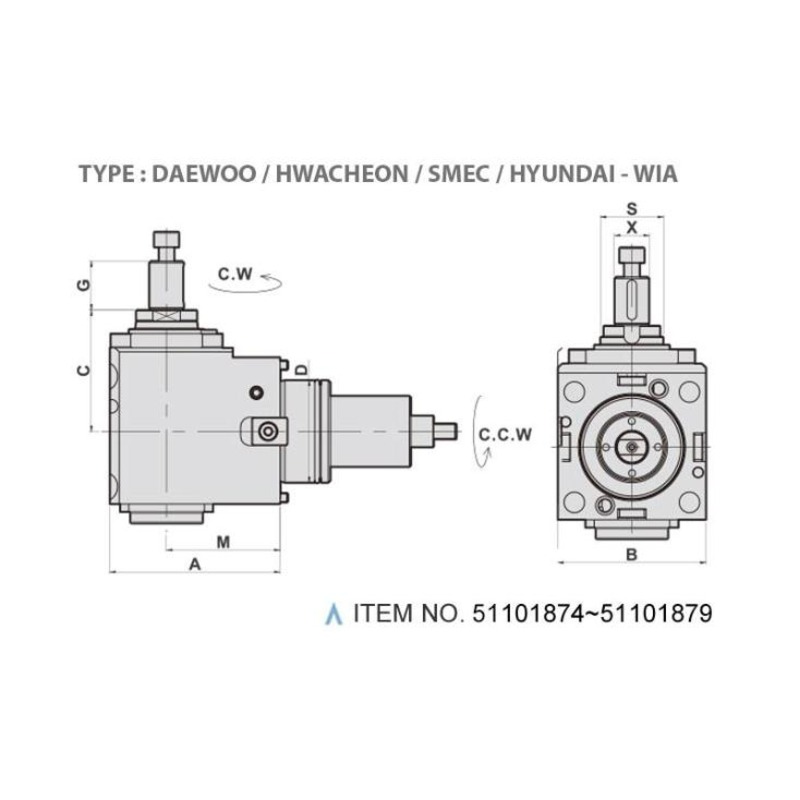 Głowica wiertarsko-frezarska promieniowa (90°) (typ: DAEWOO / HWACHEON / SMEC / HYUNDAI - WIA)