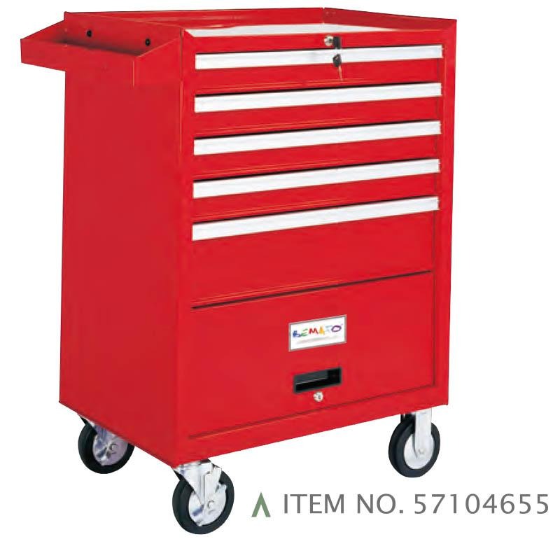 5-DRAWER ROLL-WAGON WITH BULK STORAGE COMPARTMENT BALL BEARING SLIDES