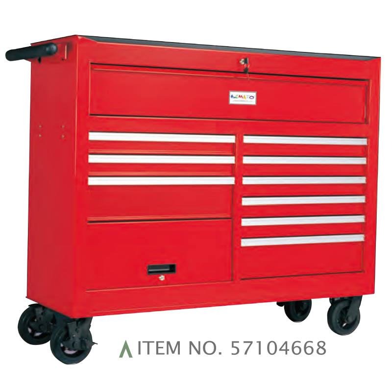 10-DRAWER ROLL-WAGON WITH BULK STORAGE COMPARTMENT FULLY SHELF-CLOSING BALL BEARING SLIDES