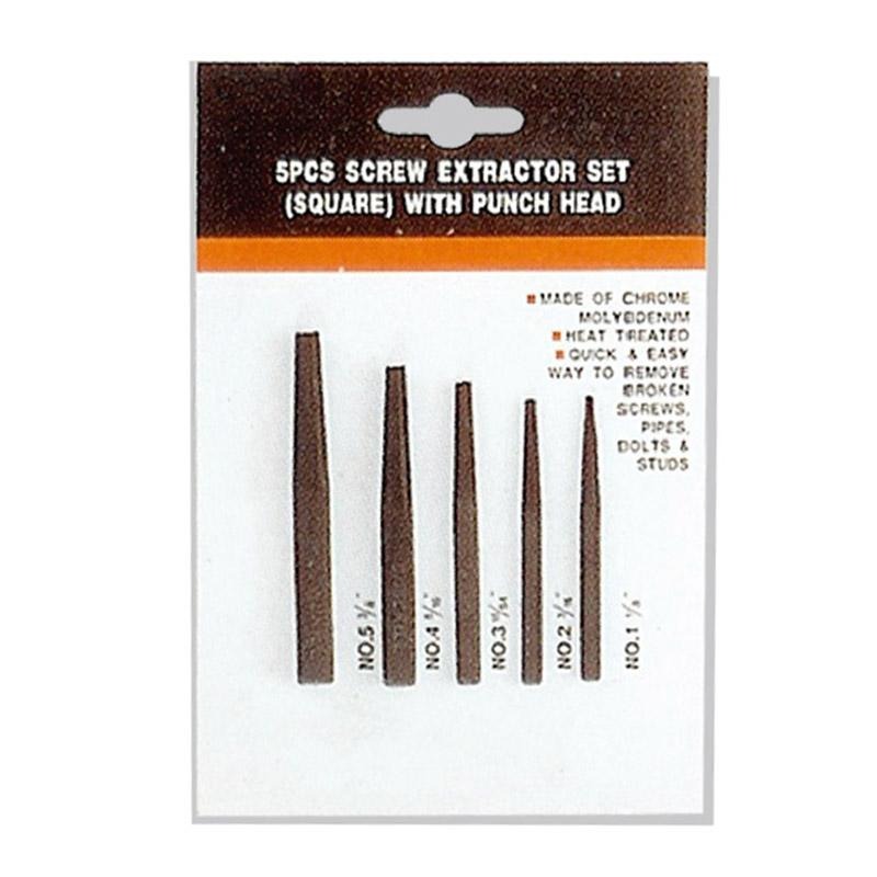 OUTILS À MAIN - JEU DE 5 EXTRACTEURS DE VIS (CARRÉS)