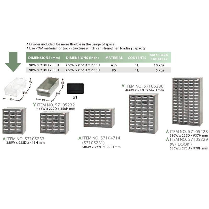 STORAGE CABINETS & PARTS BINS