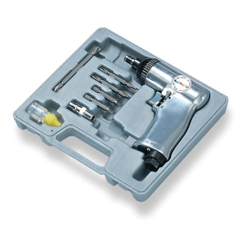 KIT DE DESTORNILLADORES NEUMÁTICOS DE 1/4” (9 PIEZAS)
