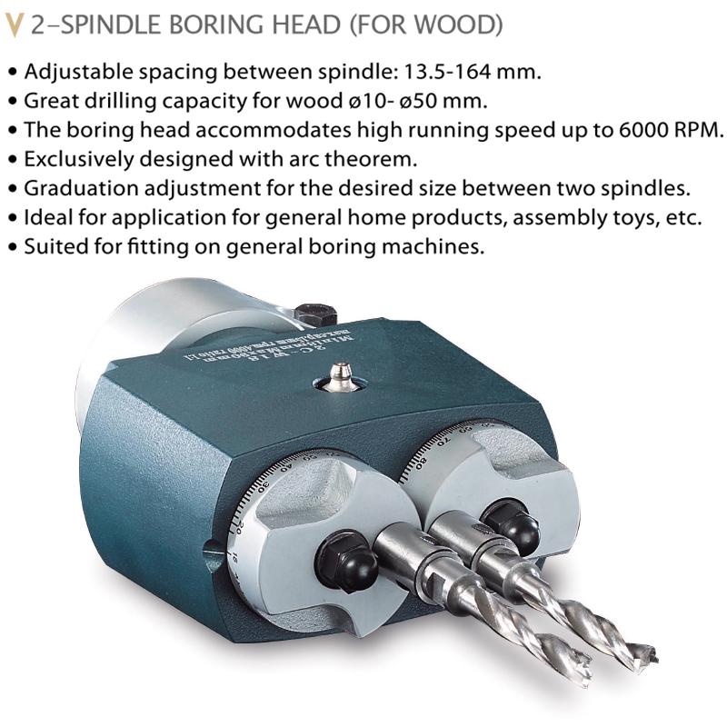 MULTIPLE SPINDLE BORING HEADS FOR WOOD