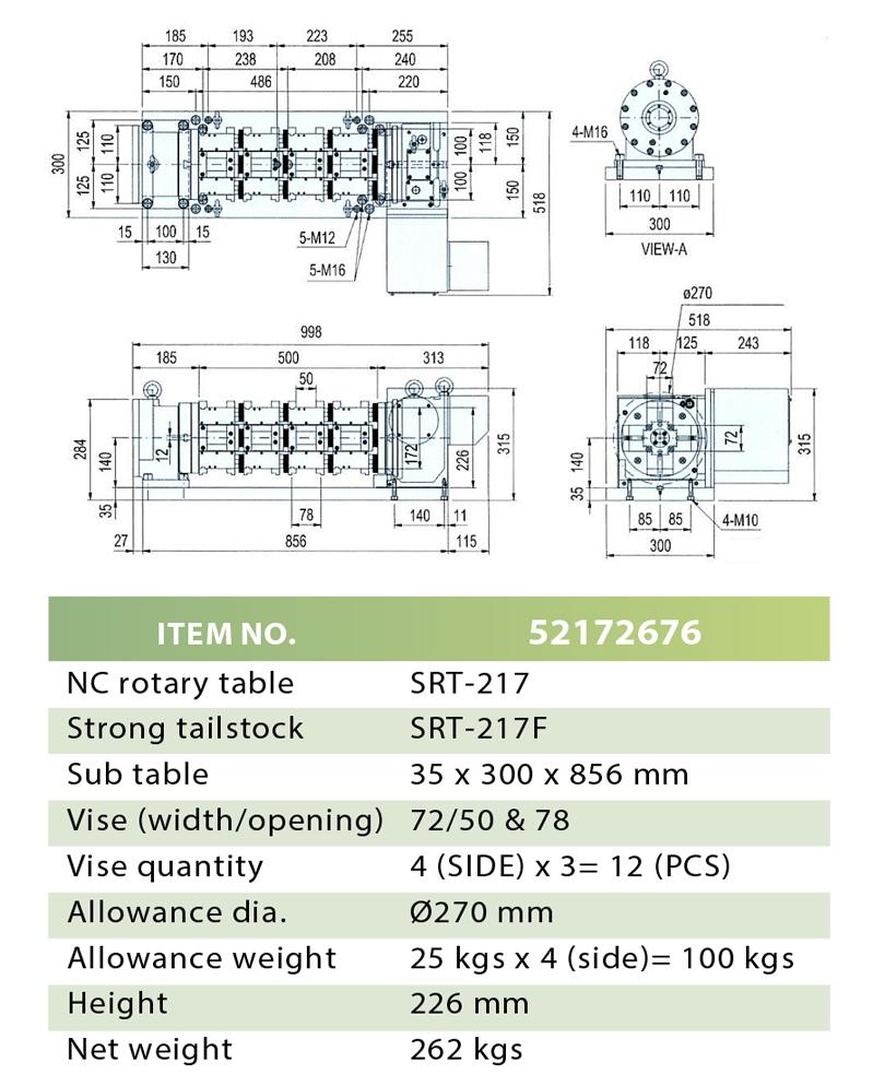 BEMATO NC ROTARY TABLE & STRONG TAILSTOCK (YES VISE)