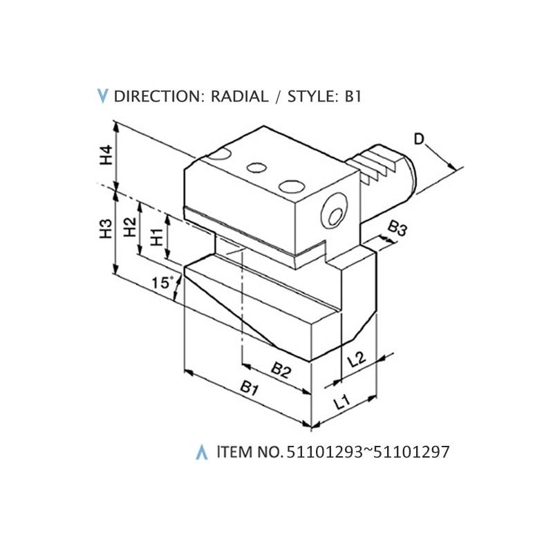 DIN 69880 RADIAL STATIC HOLDERS (STYLE: B1)