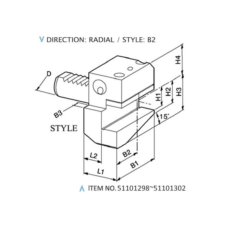 DIN 69880 RADIAL STATIC HOLDERS (STYLE: B2)