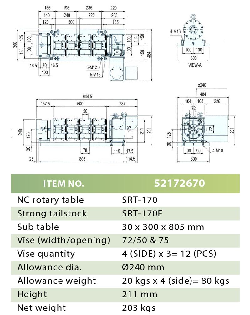 BEMATO NC ROTARY TABLE & STRONG TAILSTOCK (YES VISE)